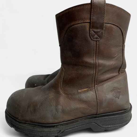 Herman Survivors Men's 10 Leather Steel Toe Waterproof Boots Cowboy Work Biker - Picture 7 of 14